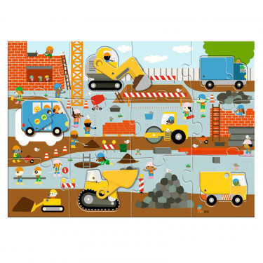 Puzzle géant "Le chantier" 12 + 5 pièces DJECO 7167