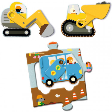 Puzzle géant "Le chantier" 12 + 5 pièces DJECO 7167