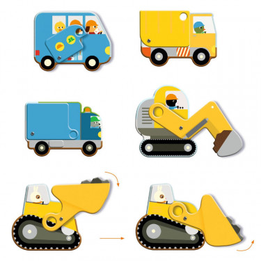 Puzzle géant "Le chantier" 12 + 5 pièces DJECO 7167