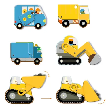Puzzle géant "Le chantier" 12 + 5 pièces DJECO 7167