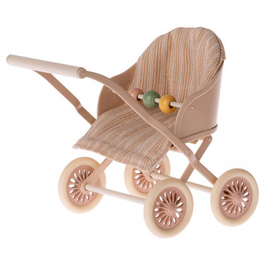 Poussette pour bébé souris ou lapin Maileg - Rose