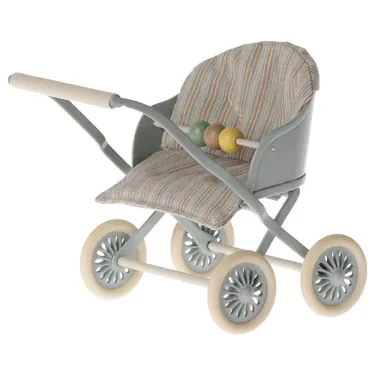 Poussette pour bébé souris ou lapin Maileg - Bleu