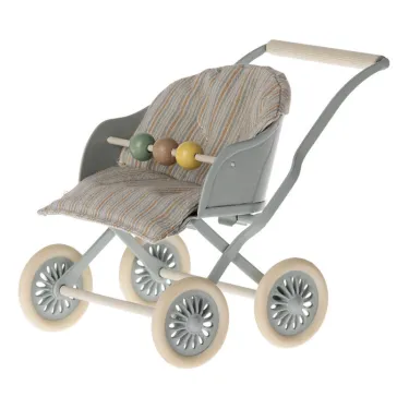 Poussette pour bébé souris ou lapin Maileg - Bleu