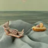 Papa souris et son matelas de plage à fleurs Maileg