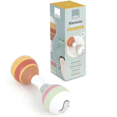 Maracas en bois pour enfant 'Les animaux du monde' Sarah Betz - VILAC 7110
