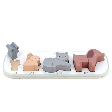 Puzzle d'encastrement en bois 'J'apprends à compter les animaux' Sarah Betz VILAC 7118