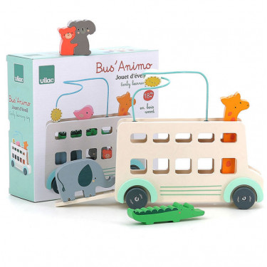 Bus'Animo, jeu d'éveil en bois VILAC - Sarah Betz 7106