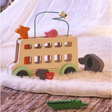 Bus'Animo, jeu d'éveil en bois VILAC - Sarah Betz 7106