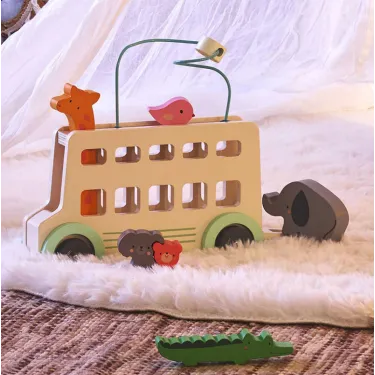 Bus'Animo, jeu d'éveil en bois VILAC - Sarah Betz 7106
