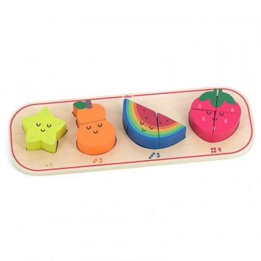 Puzzle d'encastrement en bois 'J'apprends à compter les fruits' Andy Westface VILAC 7424