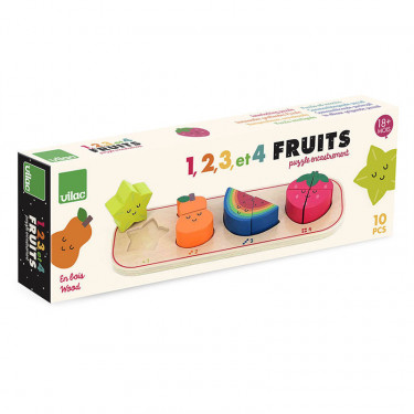 Puzzle d'encastrement en bois 'J'apprends à compter les fruits' Andy Westface VILAC 7424