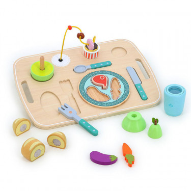 Plateau repas multi-activités, jeu d'éveil en bois VILAC 8128