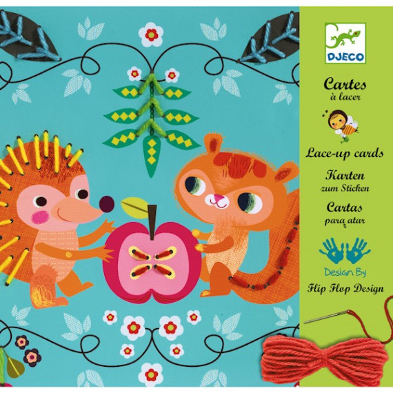 Cartes à lacer 'Les petits copains', DJECO 8942 Cartes à lacer 'Les petits copains', DJECO 8942