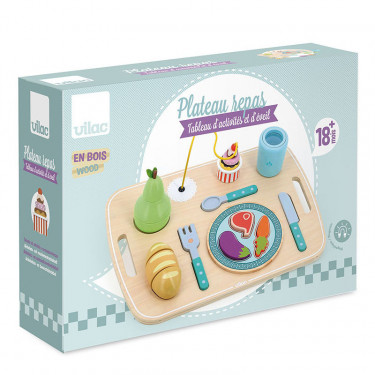 Plateau repas multi-activités, jeu d'éveil en bois VILAC 8128