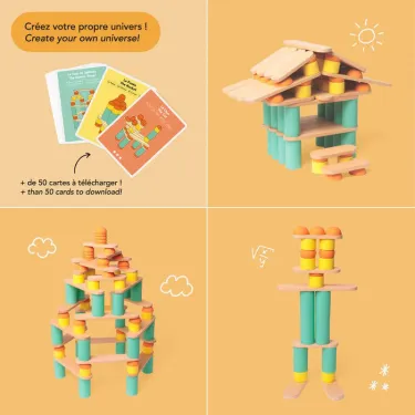 STIX jeu de construction libre - OPPI kit 108 pièces