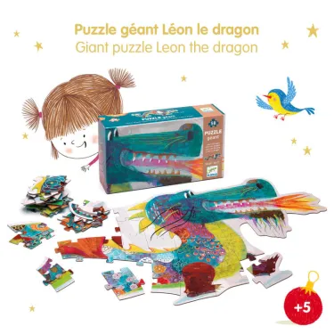 Léon le dragon, puzzle géant 36 pcs DJECO 7170