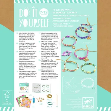 "Chics et dorés" Perles de papier et bracelets à créer DIY DJECO 7972