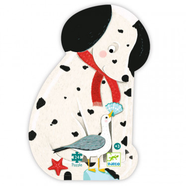 Ollie le dalmatien, puzzle silhouette 24 pcs DJECO 7286