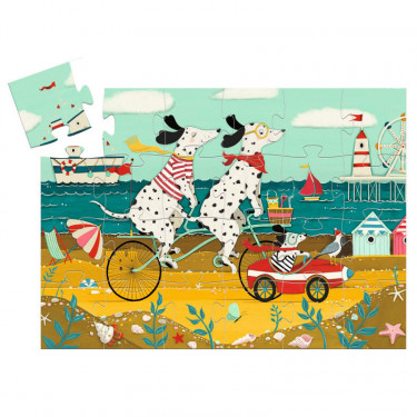 Ollie le dalmatien, puzzle silhouette 24 pcs DJECO 7286