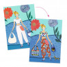 "Tendance WAX" 8 cartes avec collages motifs DJECO 9307