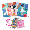 "Tendance WAX" 8 cartes avec collages motifs DJECO 9307