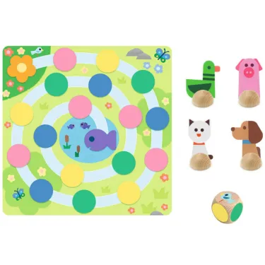Coffret 5 jeux "A la ferme" DJECO 8275 - Memo Domino Loto Puzzle Ludo