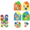 Coffret 5 jeux "A la ferme" DJECO 8275 - Memo Domino Loto Puzzle Ludo