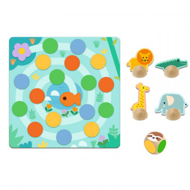 Coffret 5 jeux "Animaux sauvages" DJECO 8276 - Memo Domino Loto Puzzle Ludo