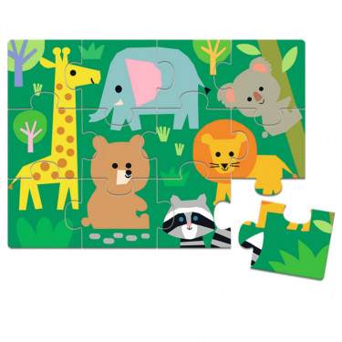 Coffret 5 jeux "Animaux sauvages" DJECO 8276 - Memo Domino Loto Puzzle Ludo