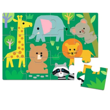 Coffret 5 jeux "Animaux sauvages" DJECO 8276 - Memo Domino Loto Puzzle Ludo