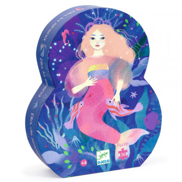 Ella la Sirène, puzzle 36 pcs silhouette DJECO 7303