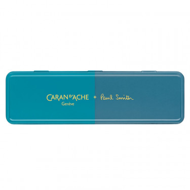 Stylo Bille 849™ Paul Smith avec étui - Caran d'Ache - Bleu cyan/Bleu acier