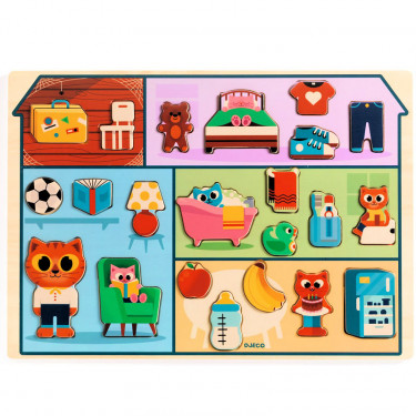 "Puzzlo House" Puzzle en bois 22 pcs DJECO 1834