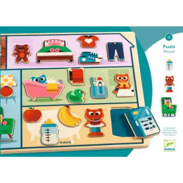 "Puzzlo House" Puzzle en bois 22 pcs DJECO 1834