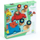 Puzz & Roll Color, puzzle d'encastrement en bois et jouet à pousser DJECO 1079