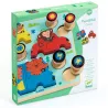 Puzz & Roll Color, puzzle d'encastrement en bois et jouet à pousser DJECO 1079