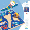 Puzz & Fish Color, puzzle d'encastrement en bois et jeu de pêche aimanté DJECO 1080