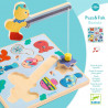 Puzz & Fish Bariolo, puzzle d'encastrement en bois et jeu de pêche aimanté DJECO 1082