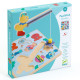 Puzz & Fish Bariolo, puzzle d'encastrement en bois et jeu de pêche aimanté DJECO 1082