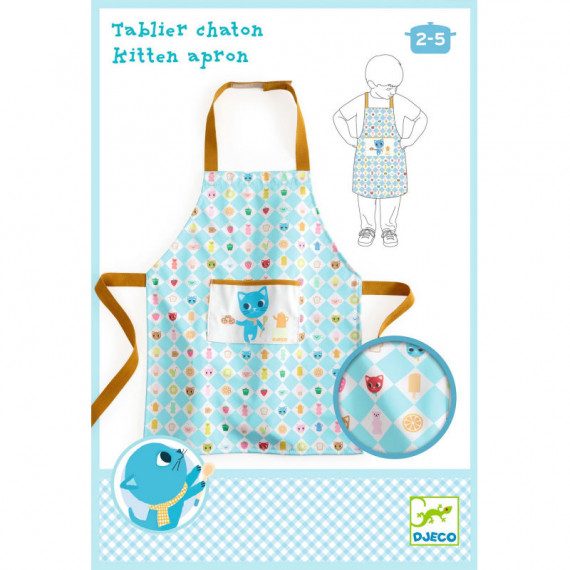 Tablier des chatons - Tablier de cuisine avec poche pour enfant 2-5 ans DJECO 5519 Tablier des chatons - Tablier de cuisine avec poche pour enfant 2-5 ans DJECO 5519