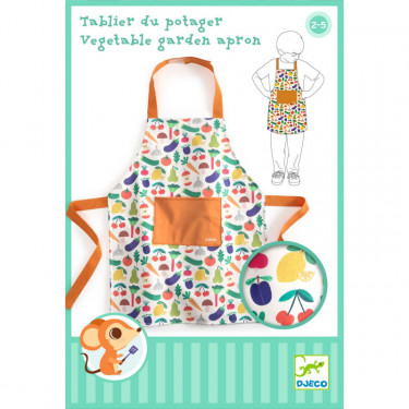 Tablier du potager - Tablier de cuisine avec poche pour enfant 2-5 ans DJECO 5520