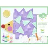 Plein d’empreintes et formes colorées : set de peinture à doigts magique Petites formes DJECO 8984 avec hérisson violet et bouchons peinture dès 18 mois.