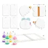 Kit de peinture à doigts magique Petites formes DJECO 8984 : modèles découpés animaux et formes, puzzle à assembler, et 4 couleurs de peinture + planche de papier à motif.