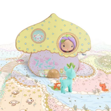 Puzzl'Up Lily & Polo, puzzle de sol 24 pièces + 2 figurines tinyly DJECO 6938