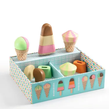 "Glacier Lina & Lino" jouer à préparer des glaces, jouet dinette DJECO 5518