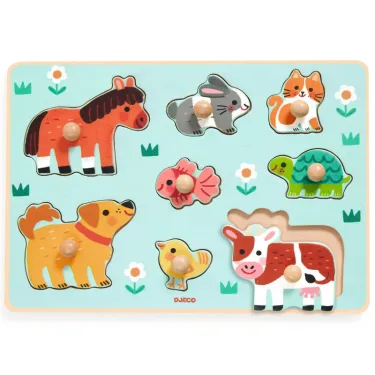 Puzzle d'encastrement en bois "Dog'n'Co" DJECO 1122