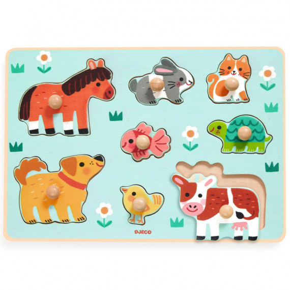 Puzzle d'encastrement en bois "Dog'n'Co" DJECO 1122