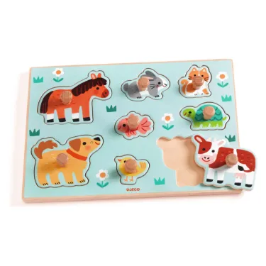 Puzzle d'encastrement en bois "Dog'n'Co" DJECO 1122