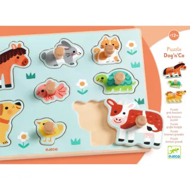 Puzzle d'encastrement en bois "Dog'n'Co" DJECO 1122