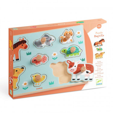 Puzzle d'encastrement en bois "Dog'n'Co" DJECO 1122